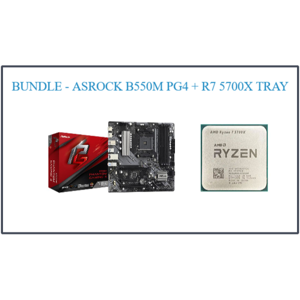 BUNDLE - MOTHERBOARD ASROCK B550M PHANTOM GAMING 4 + RYZEN 7 5700X