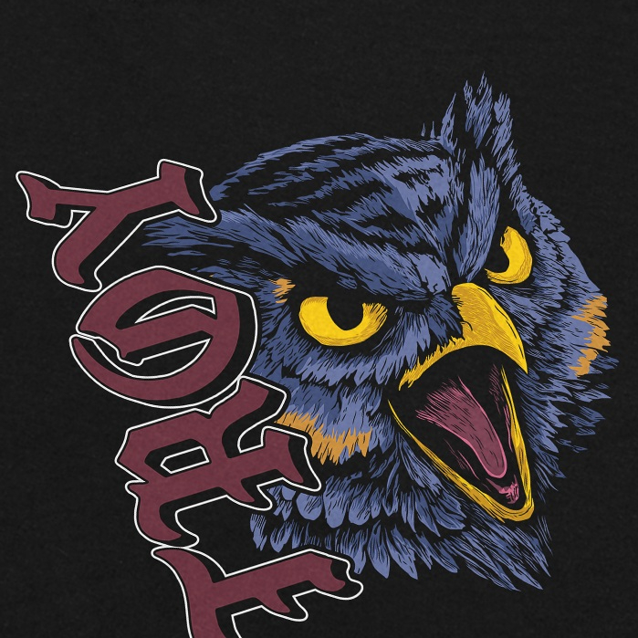Troy Company Tshirt Black Owl Purple - Kaos Pria Lengan Pendek Hitam MTD 3647