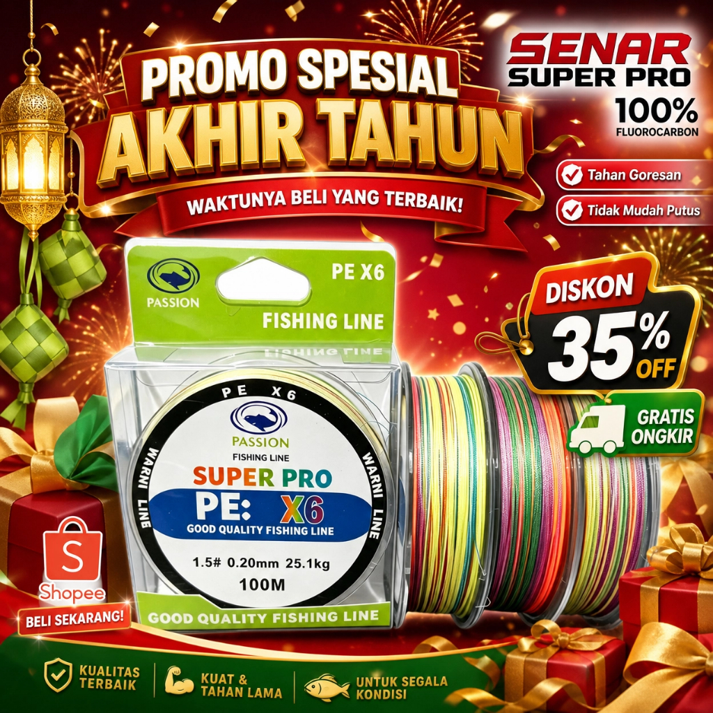 Senar Pancing PE X6 Warna Warni 100M PE Fishing Sangat kuat Senar Pancing PE X6 Bay Jigging