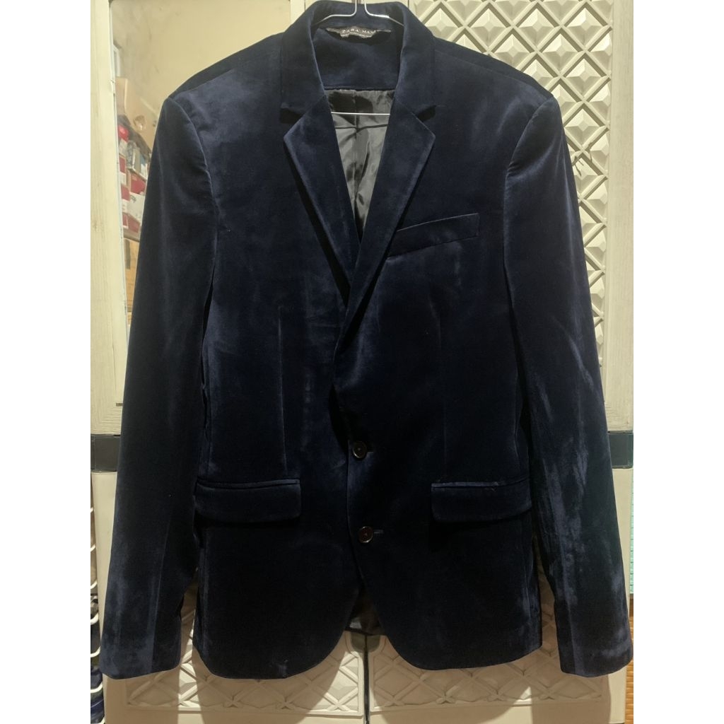 ORIGINAL JAS SUIT VELVET ZARA BLAZER TUXEDO SINGLE BREASTED BLACK