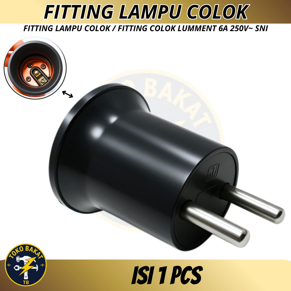 FITTING LAMPU COLOK / FITTING COLOK LUMMENT 1 PCS HITAM / FITTING COLOK BOHLAM / FITTING COLOK WARNA