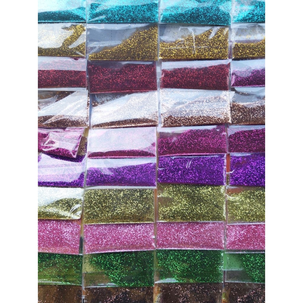 40pcs / kemasan plastik 1-2gram / serbuk gliter / bubuk gliter / gliter kemasan / gliter warna / mai