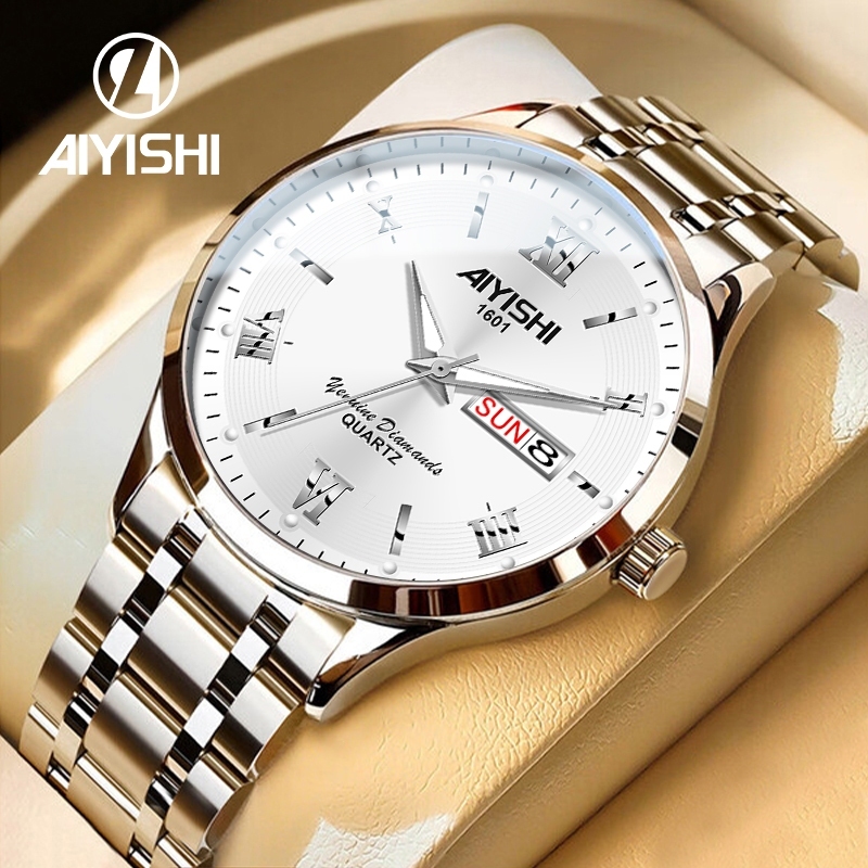 Jam Tangan Pria AIYISHI Original Tahan Air Analog Kalender Army Quartz Anti Air Untuk Cowok / Jam Ta