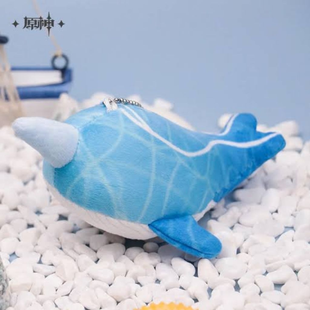 OFFICIAL Childe Tartaglia Whale Monoceros Caeli Plush Boneka Keychain