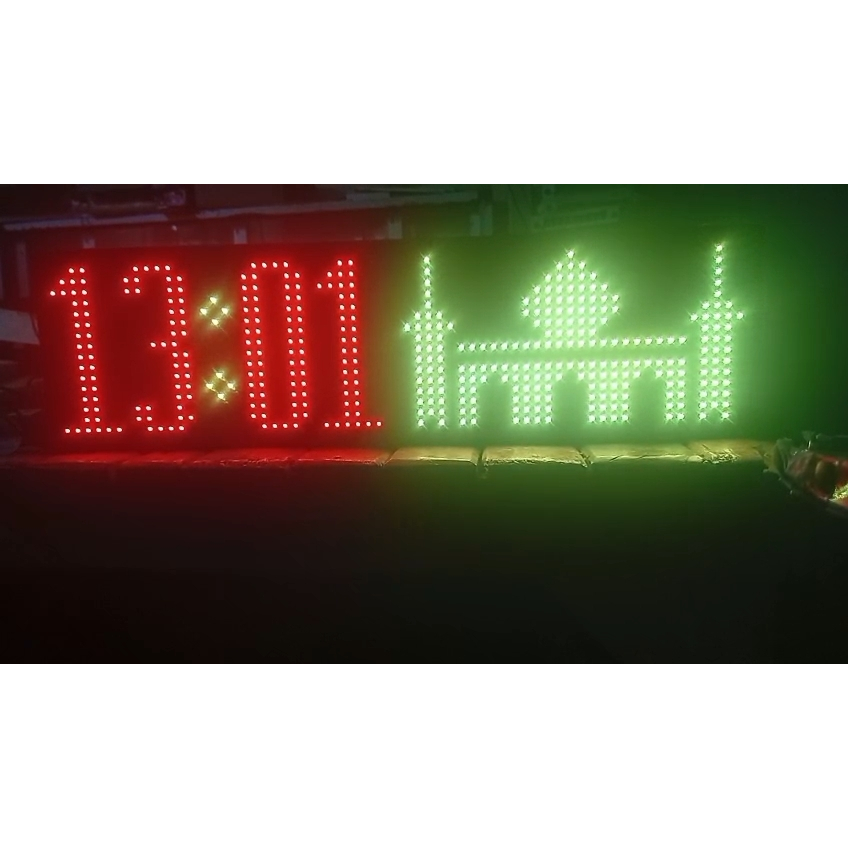 Jam Waktu Sholat P10 RGB 2 Panel.