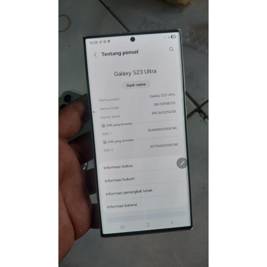 lcd copotan samsung s23 ultra