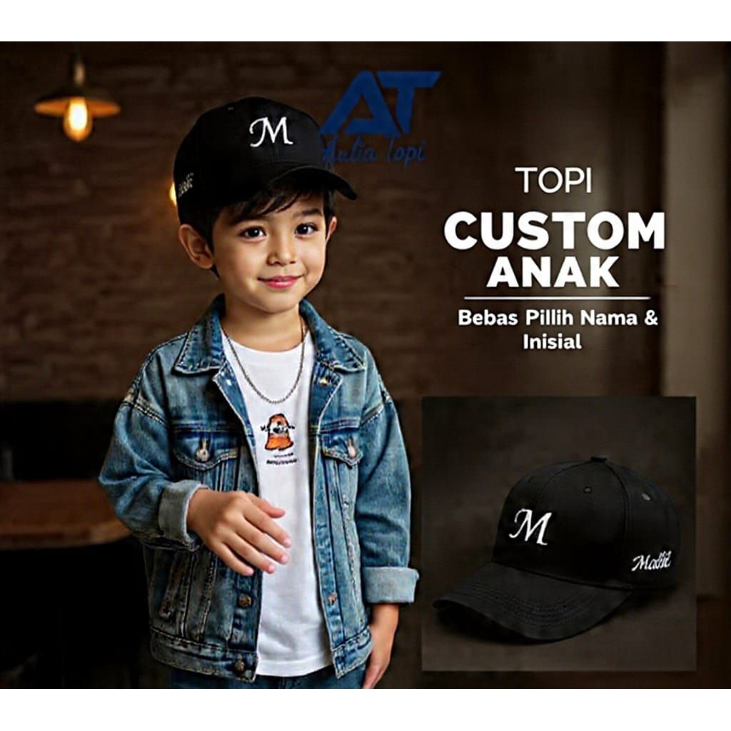 Topi Anak Bordir Inisial & Nama Sendiri