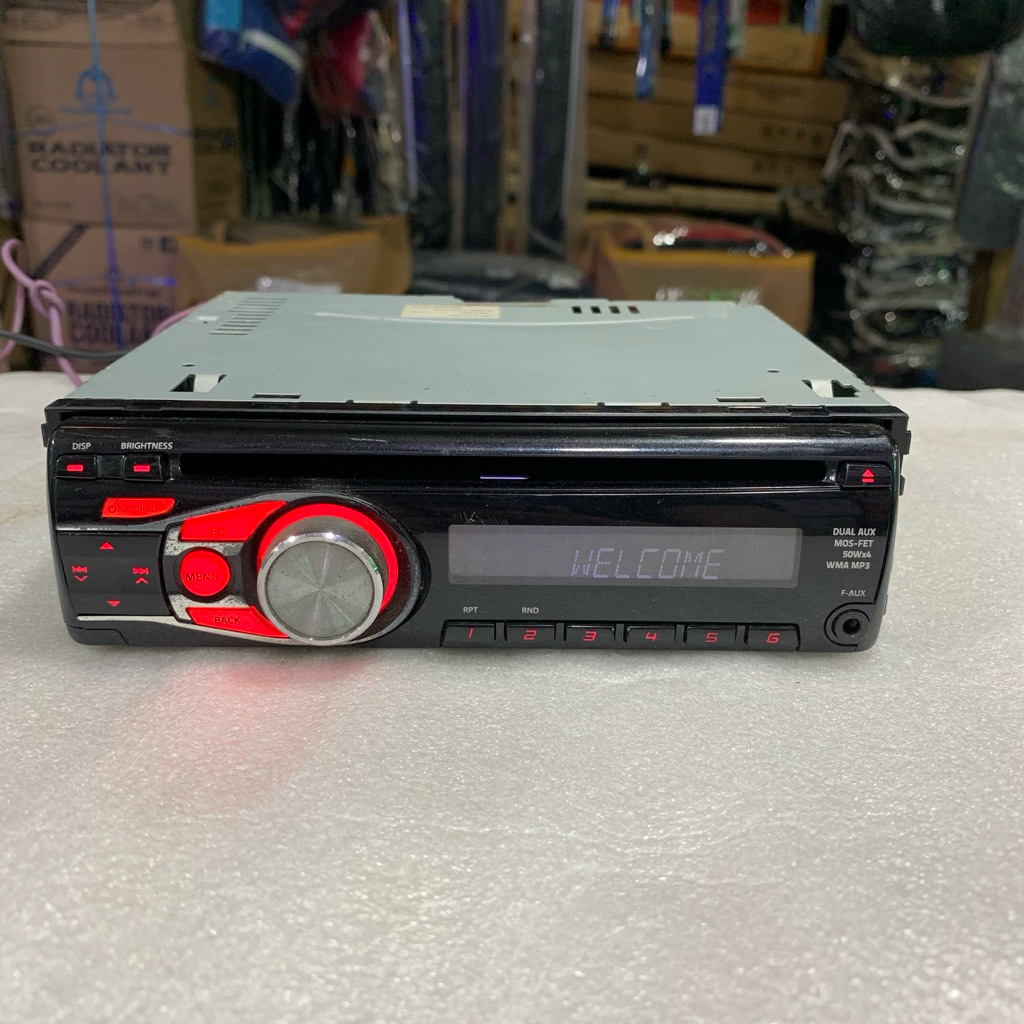 Head Unit Single Din JVC KD-R326S Suara bagus RADIO CD MP3 DUAL AUX MOS-FET WMA MP3