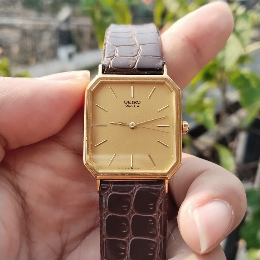 Seiko Tank Vintage Gold Pria Wanita