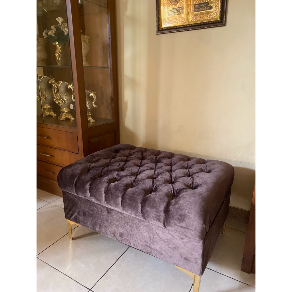 Stool turki/sofa stool/stool puff/puff panjang/kursi stool panjang bludru premium/stool kotak panjan