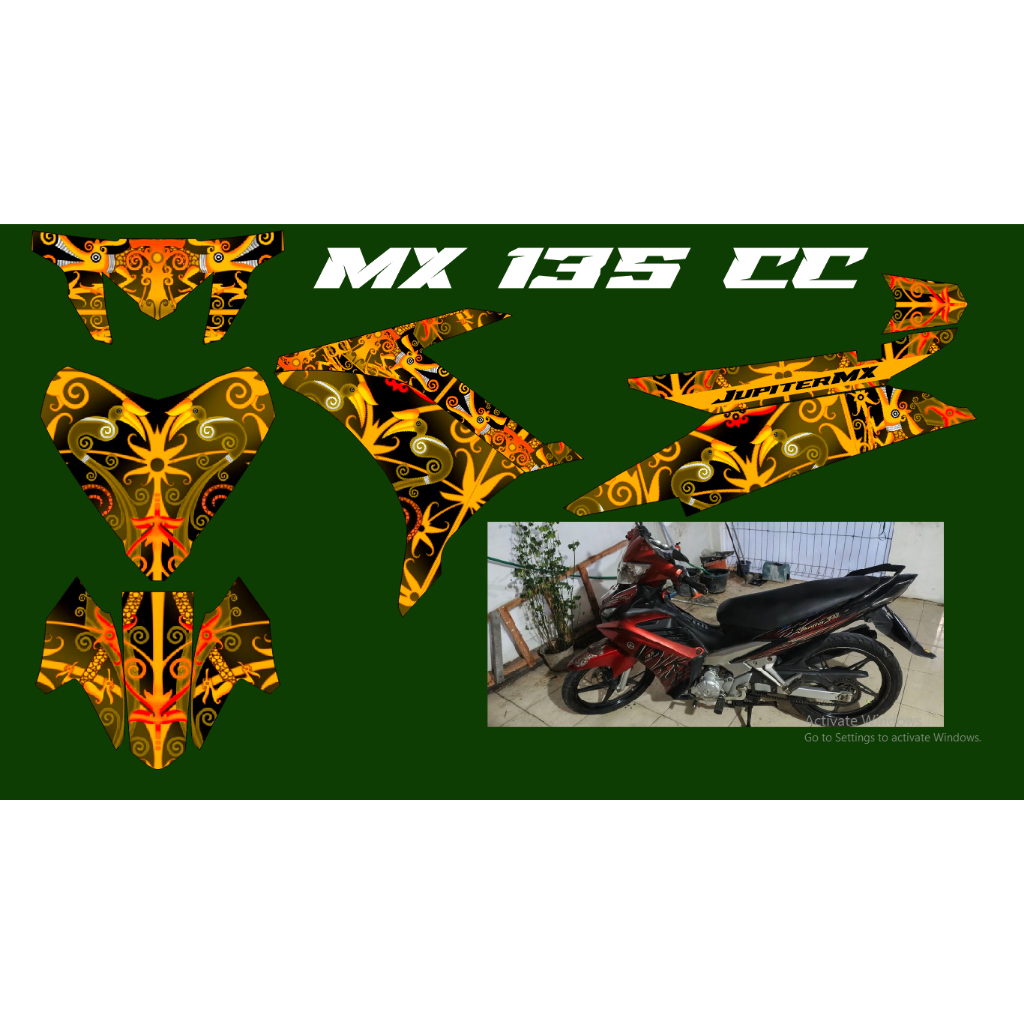 DECAL STIKER CUSTOM JUPITER MX 135 FULLBODY DAYAK STIKER MX 135 DAYAK