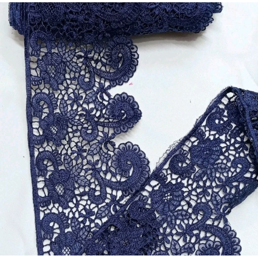 Renda Bordir Lace pinggiran/Renda Prada terbaru Lebar 10cm