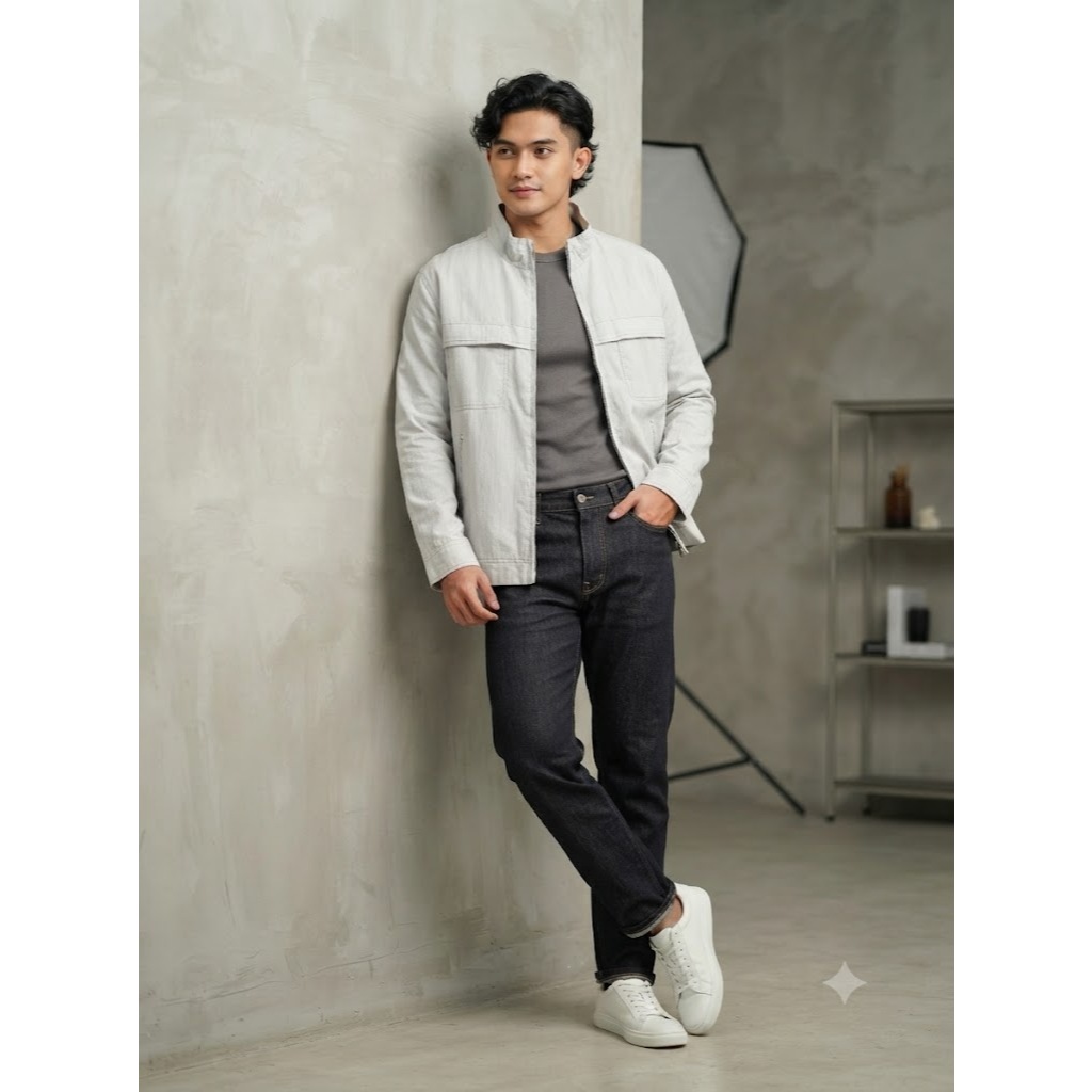 Jaket polos brand indian blue