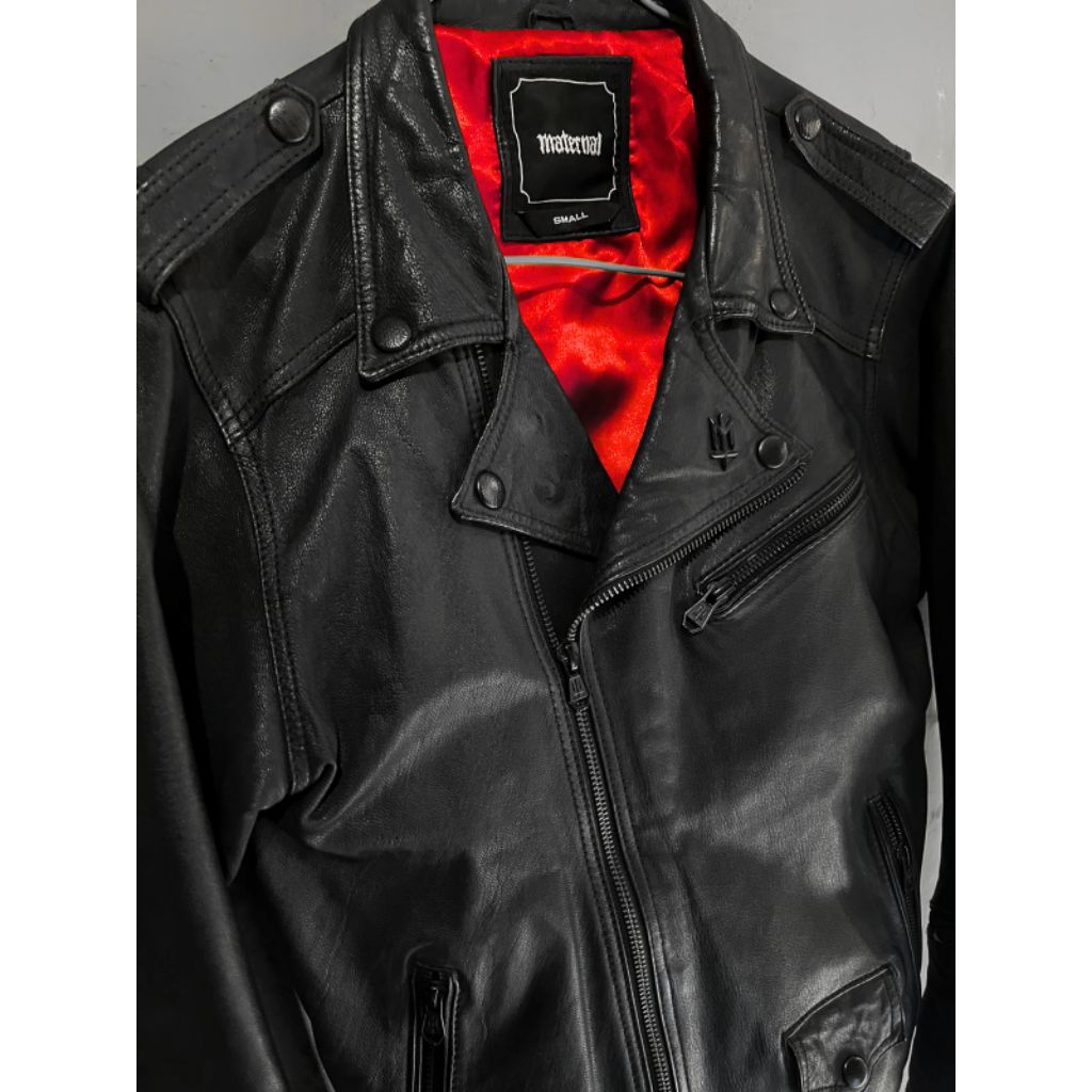 MOTORCYCLE LEATHER JACKET MATERNAL DISASTER