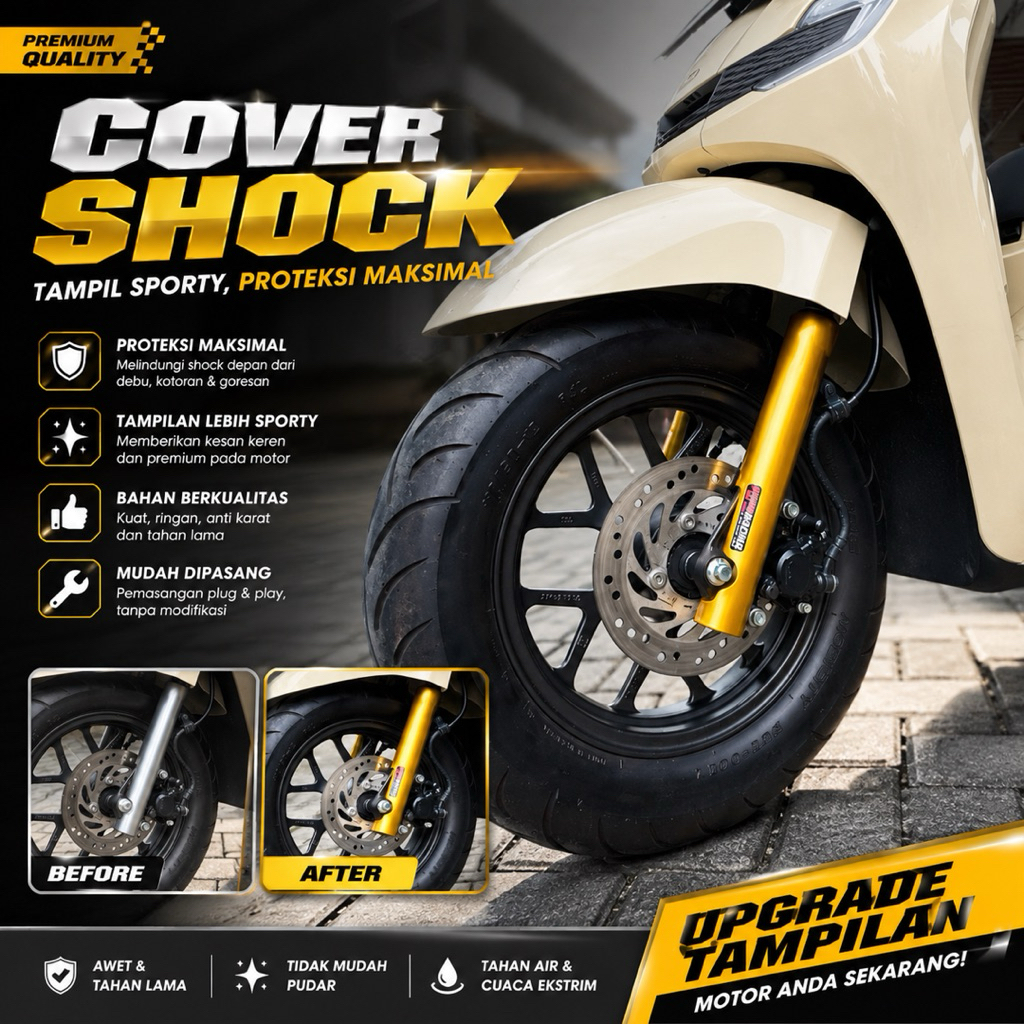 COVER SHOCK DEPAN MATIK BEAT SCOOPY VARIO 110-150 - Cover shock beat Cover shock depan vario Cover s