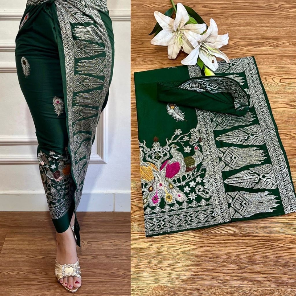 Set Songket Couple Bordir Premium Cendana Merak // Set Couple Bordir Songket Bali