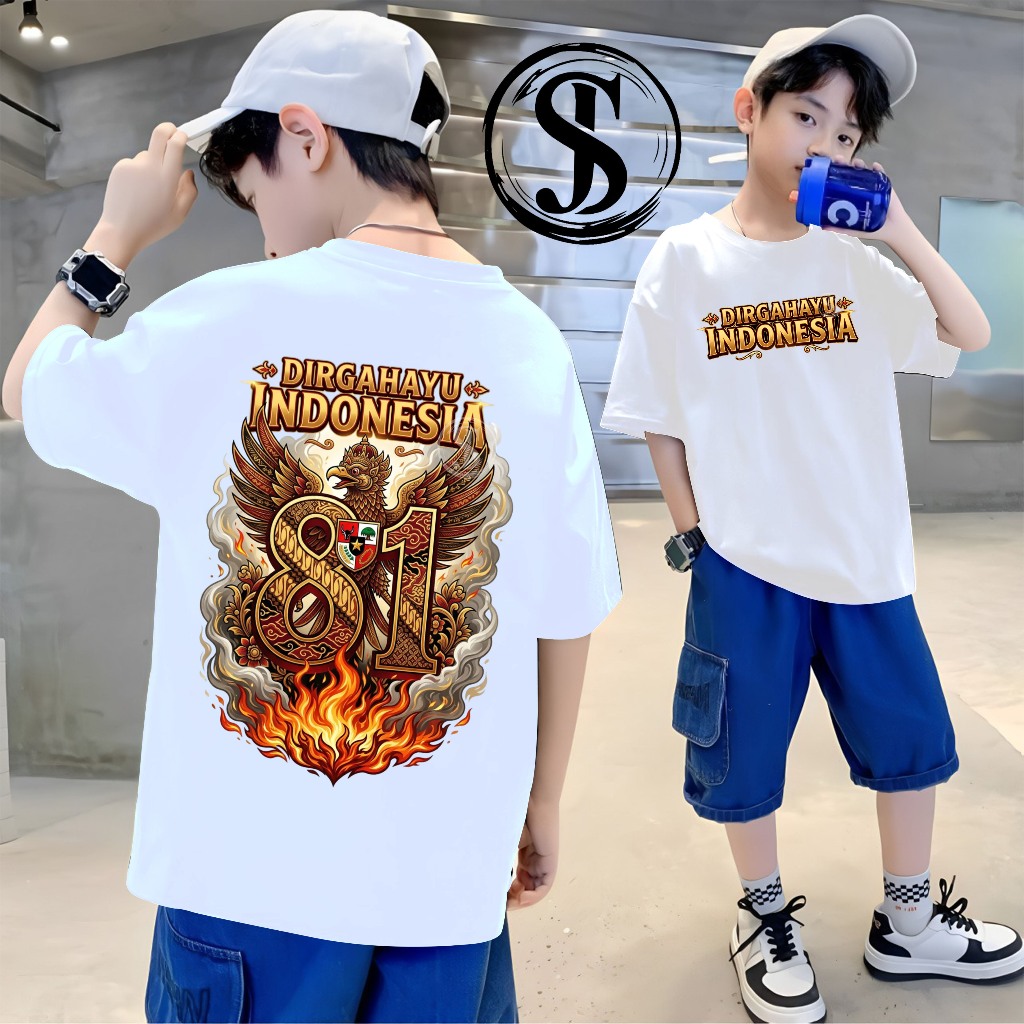 kaos anak distro Garuda merah putih laki laki perempuan unisex / kaos anak couple
