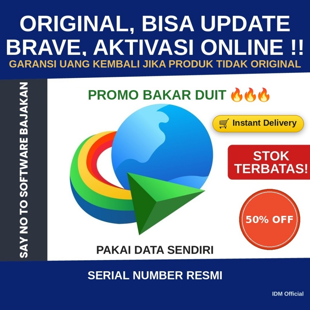 [PROMO SEDEKAH] IDM Lifetime Original Licence | Internet Download Manager for 1 PC Only