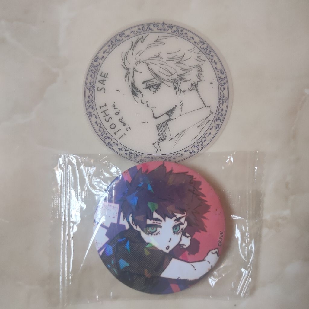 Official Blue Lock Itoshi Sae Merch Pin Clear Coaster