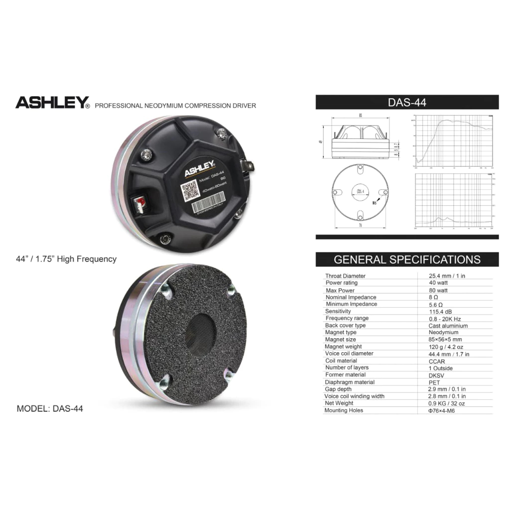 Speaker Tweeter Ashley DAS 44 Original Ashley DAS44 | LAPAK ELEKTRONIK