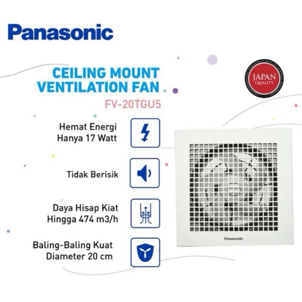 EXHAUST FAN PANASONIC 20TGU5 - EXHAUST PLAFON PANASONIC 8 INCH - PANASONIC CEILING PLAFON 8 INCH - E