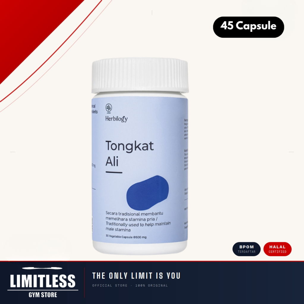 Herbilogy Tongkat Ali 500mg 30 Kapsul BPOM - Suplemen Kesehatan Pria Dewasa BPOM Halal Original