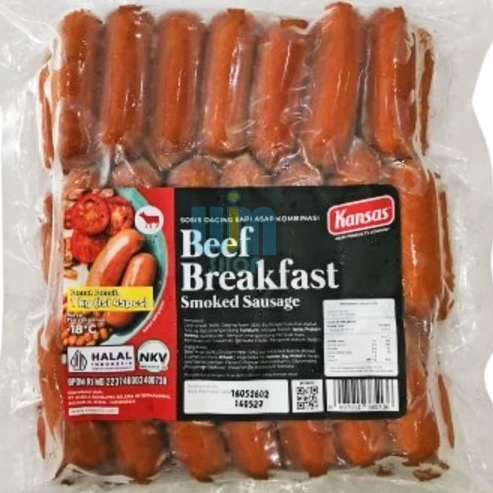 kansas smoked beef breakfast sausage sosis sapi asap 1kg