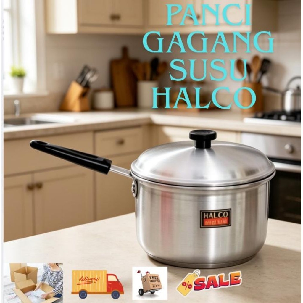 Panci Halco/Panci Bubur/Panci Susu/Panci Masak Mie Panci Gagang Halco Alumunium UK 16 /18 Cm