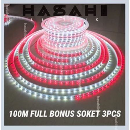 LAMPU LED STRIP SELANG MERAH PUTIH 100 M