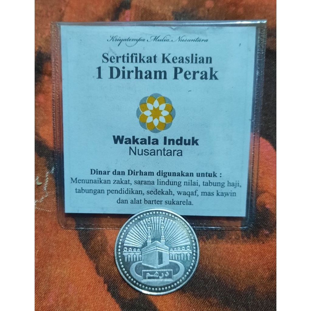 1 Dirham Perak Bersertifikat WIN (Wakala Induk Nusantara)
