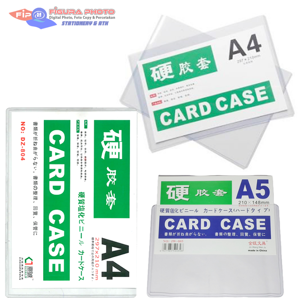 ID Card Case Plastik Transparan - Bahan Mika Tebal, Desain Praktis, Ukuran A5 -A4