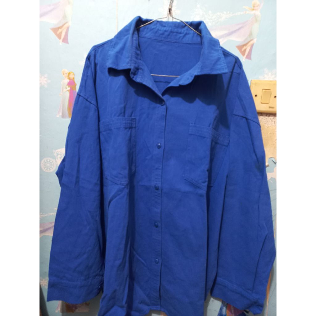Kemeja Biru wanita Jumbo pl