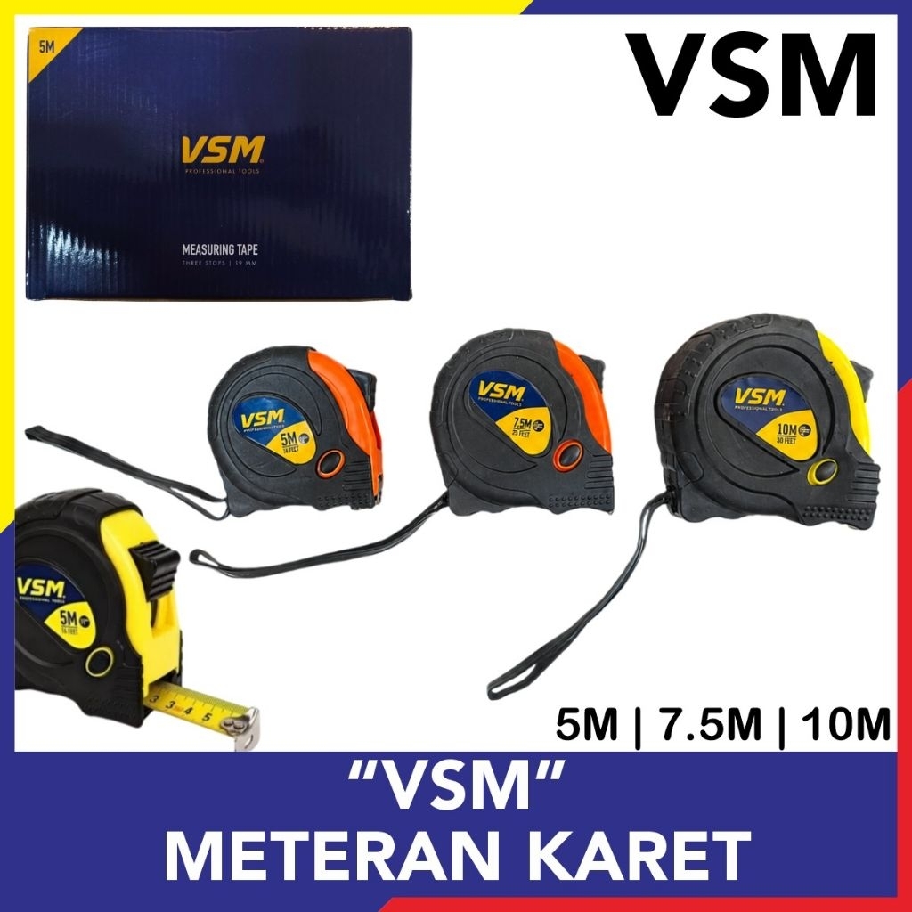 Meteran Tukang Sarung Karet 3m 5m 7,5m Dan 10m | Meteran Karet Measure Tape Tukang | Meteran Autosto