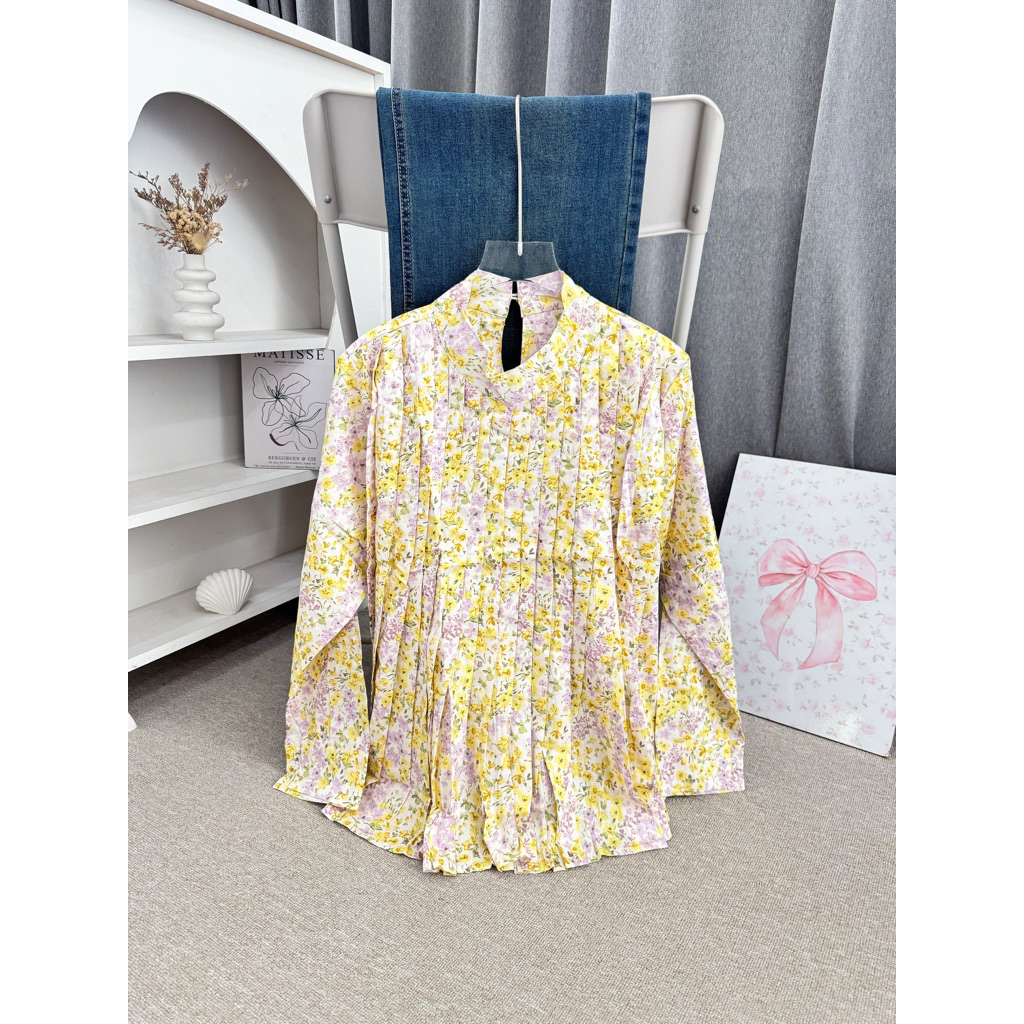 blouse bunga rempel tali belakang #K249 3/6 fx