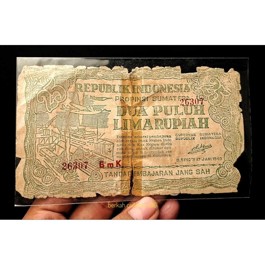 uang 25 rupiah orida sumatera tahun 1948