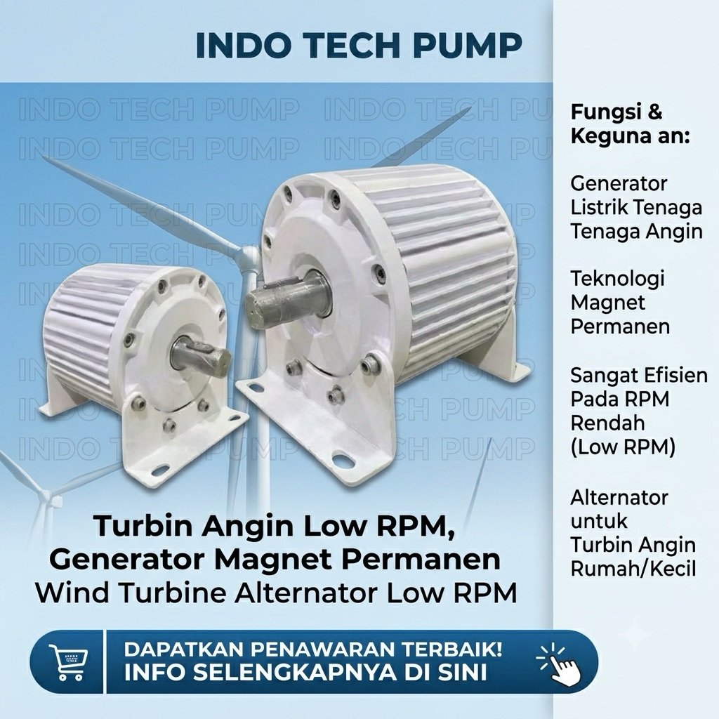 Generator Magnet Permanen Wind Turbine 3kW 3000W Alternator Low RPM