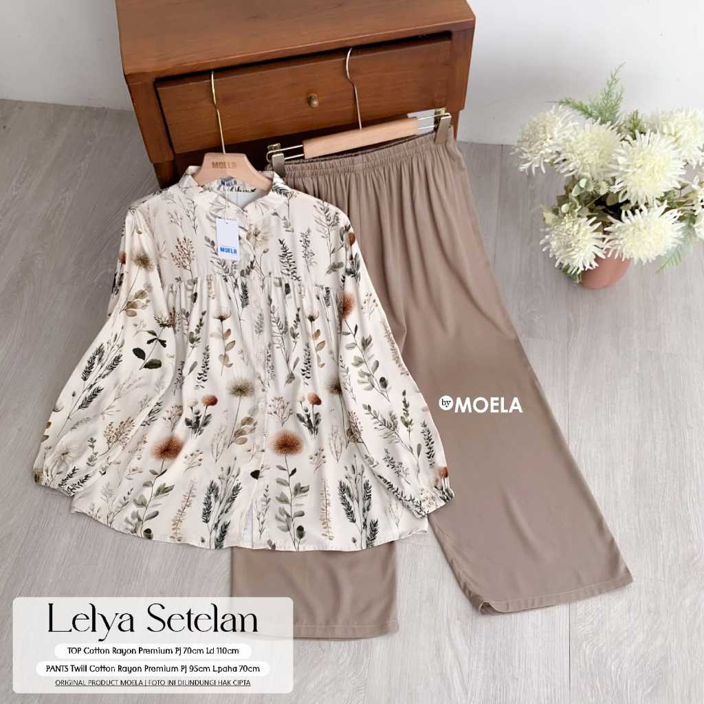 LELYA SET WANITA COTTON RAYON PREMIUM ELEGAN BY MOELA