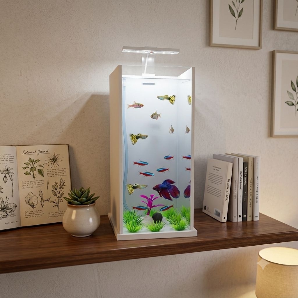 Aquarium mini ikan hias fullset  Arkilik