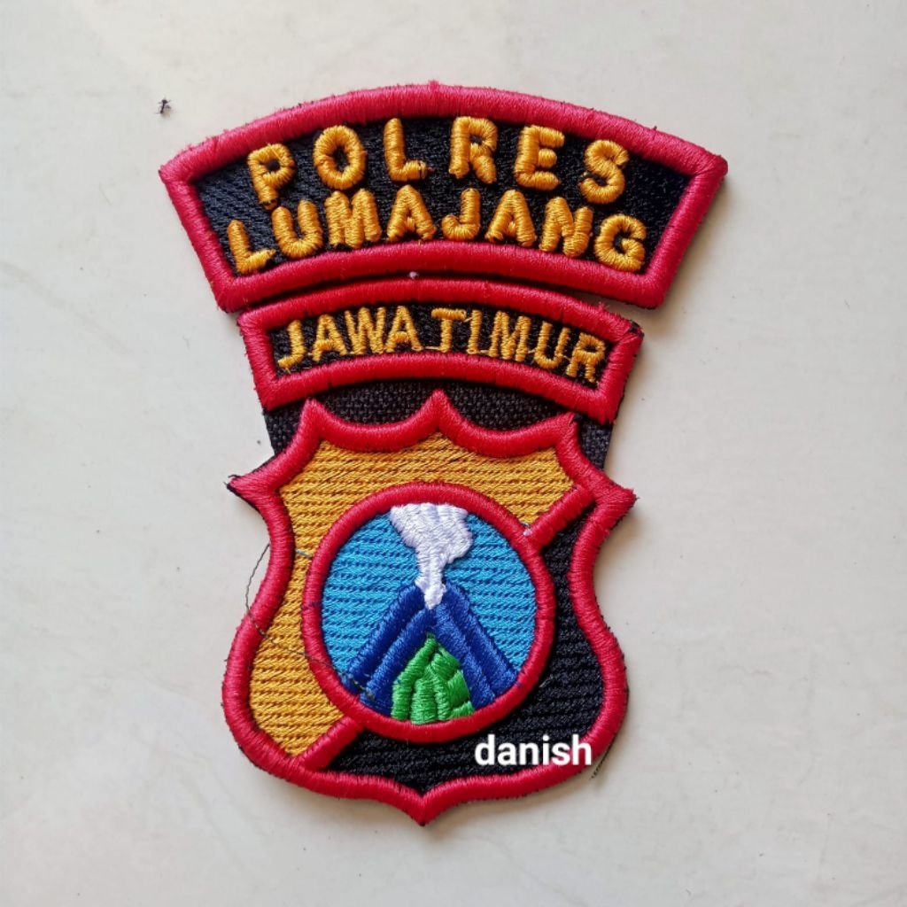 BET BORDIR LOGO LAMBANG POLRES LUMAJANG POLDA JAWA TIMUR TIMBUL