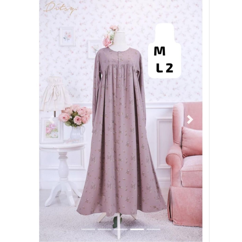 ready gamis katun premium ditsy disty