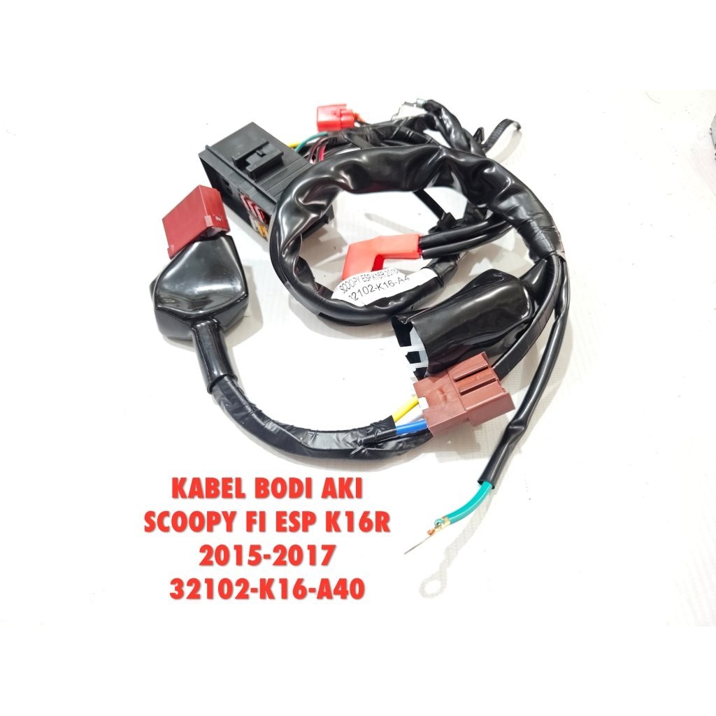 KABEL BODY BODI AKI BATERAI SUB HARNESS BATTERY SCOOPY FI ESP K16 2015 2016 2017 32102K16A40 HIGH QU