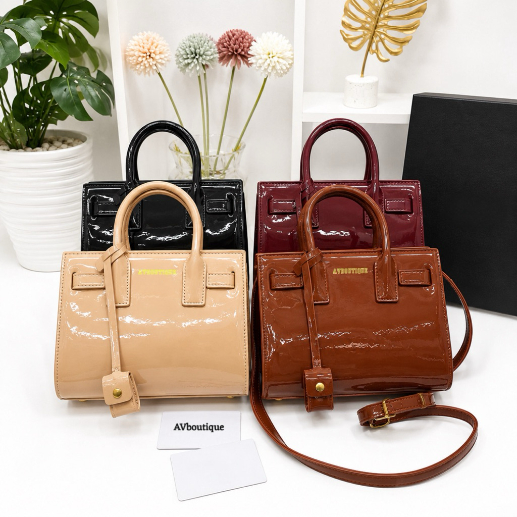 Tote Bag YESL Sac De Jour Tas Kulit Glossy Wanita Handbag Premium (SET BOX)