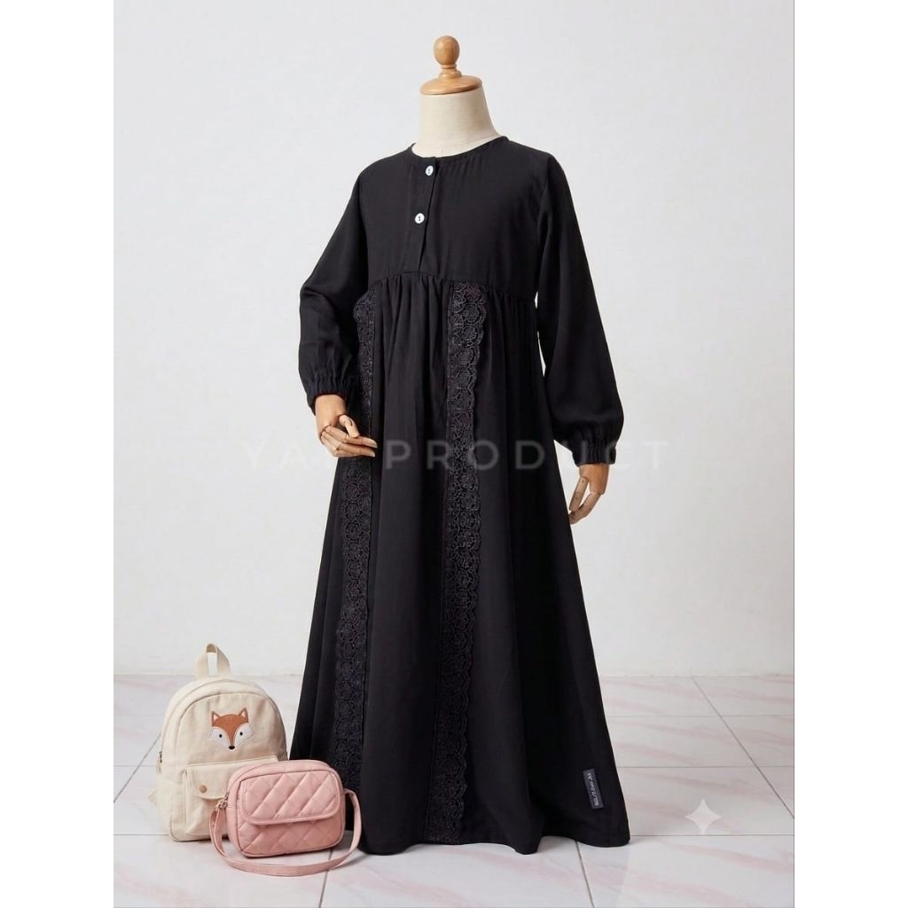 Gamis Rana Anak - Jetblack Bonanza by YAF PRODUCT
