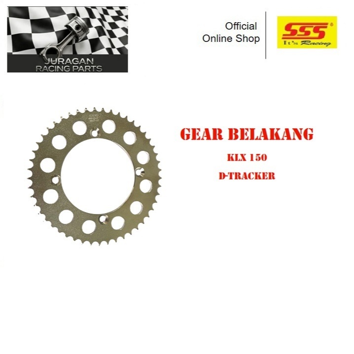 SSS Gear Belakang Kawasaki KLX 150 KLX150 D-tracker Tipe Gear 428 Original SSS RACING