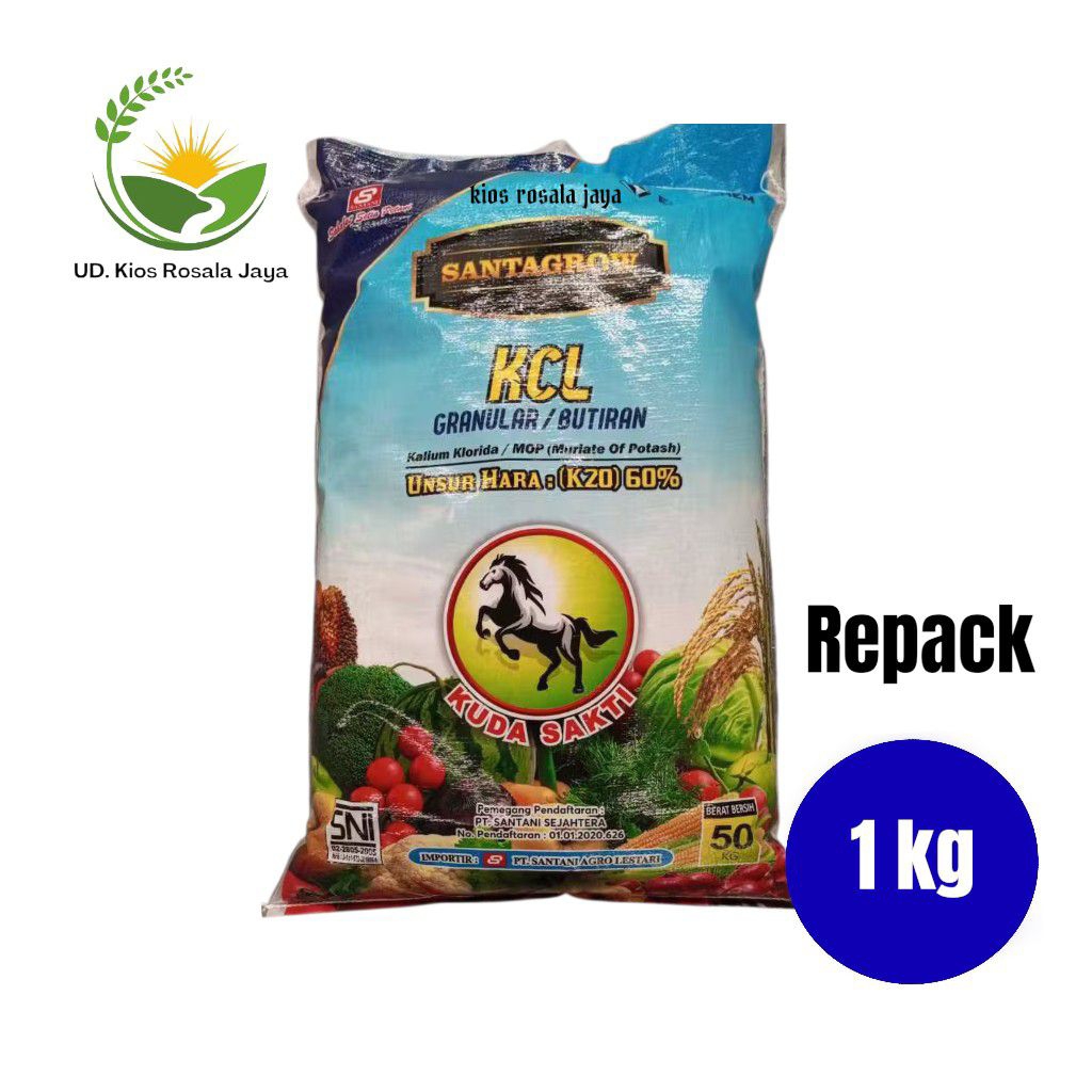 Pupuk KCL Granul Santagrow 1 kg Repack