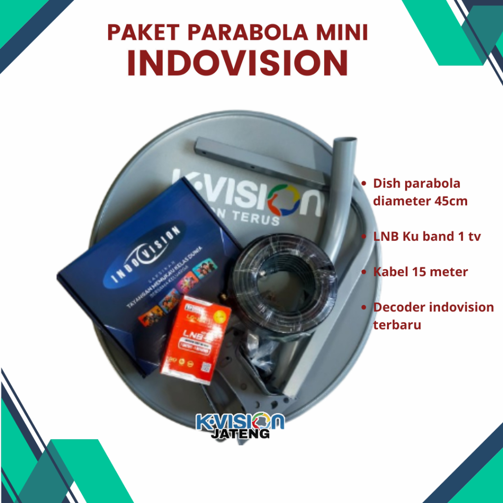 Paket Parabola Mini Indovision Dish 45 cm Free All Channel 6 Bulan