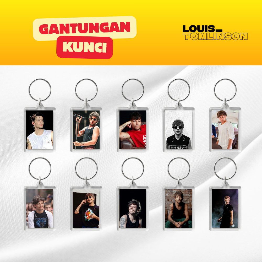 Gantungan Kunci Akrilik Transparan 2 Sisi | Ganci Louis Tomlinson One Direction | Merch