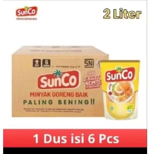 SUNCO 1 Dus Minyak Goreng 2 Liter Isi 6