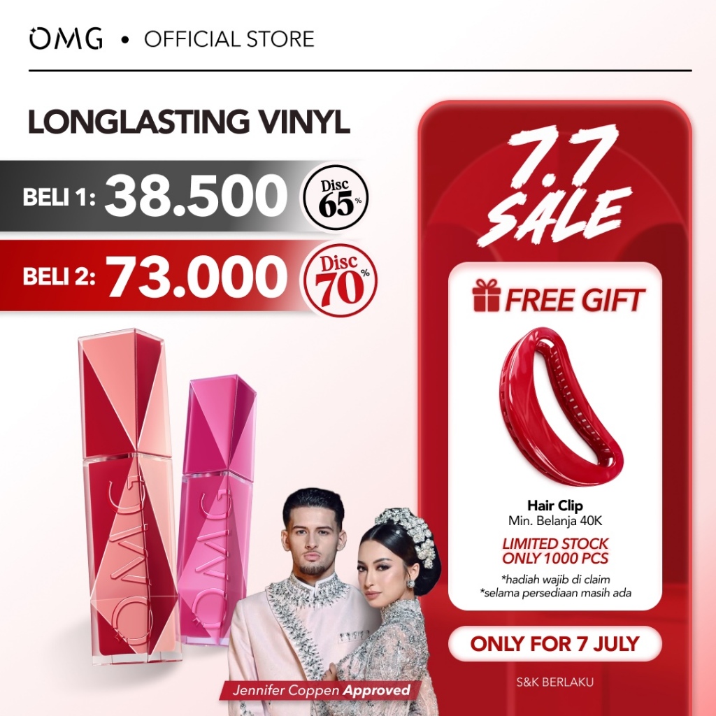 [NEW SHADE] OMG OH MY GLAM Colorlast Lip Vinyl 2.5 g - Transferproof Gloss - Longlasting Stain- Inte