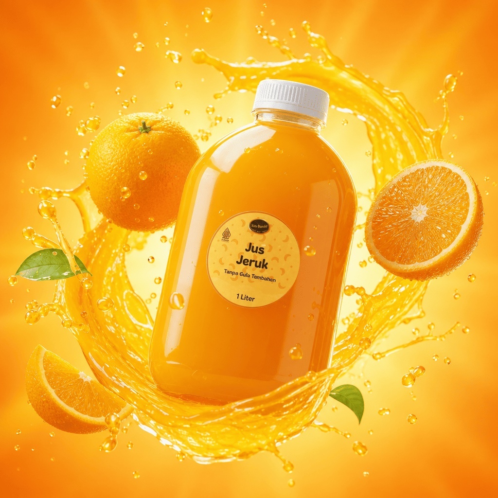 Jus Jeruk 1 Liter YomYomMe Drinks - Sari Buah Jeruk Murni Asli Tanpa Gula Sugar Free Stevia Alami - 